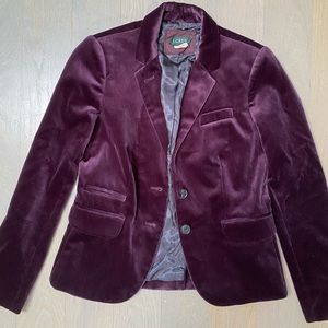 J Crew Women’s Velvet 2-Button Blazer Size 0